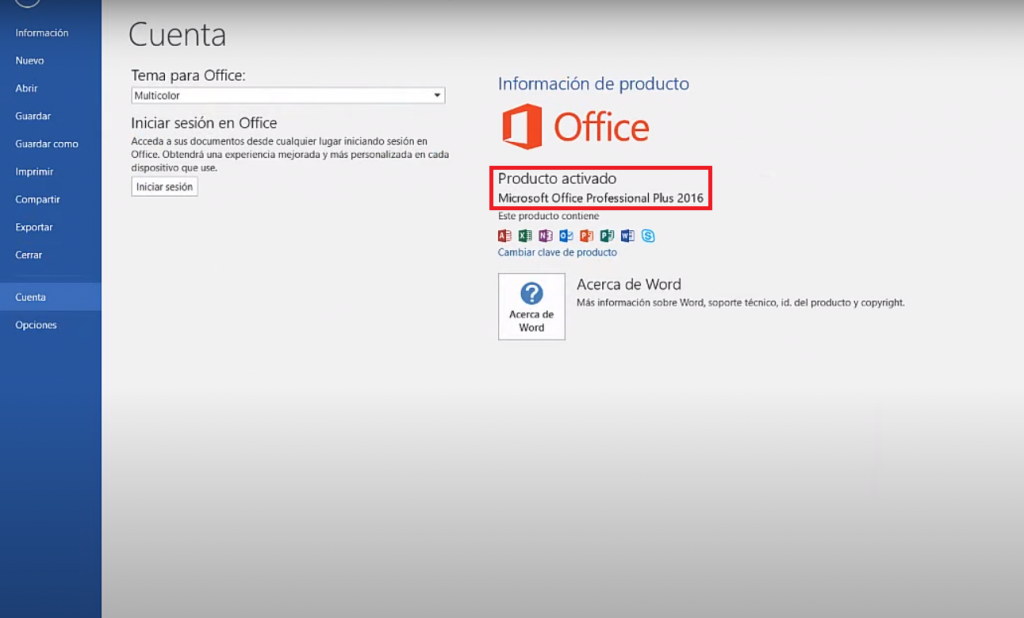 Microsoft Office 2016 activado con KMSPico Activator