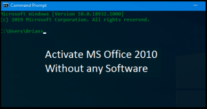 Activación de Office 2010 sin ningún software